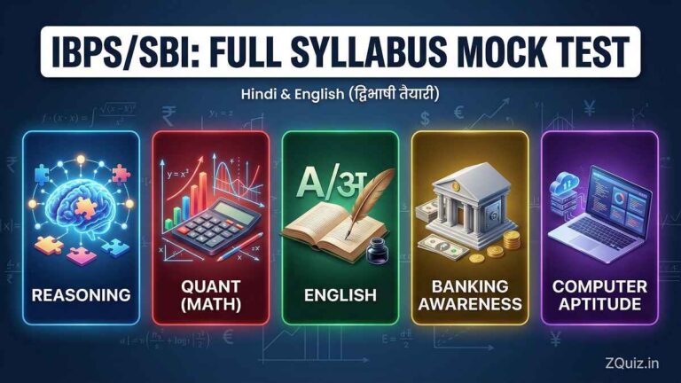 IBPS Clerk Syllabus Wise MCQs Bilingual - Reasoning, Quant Math, English, Banking Awareness, and Computer Aptitude