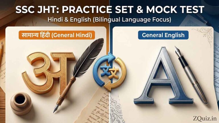 JHT Practice Set & Mock Test in Hindi and English - General Hindi and General English Language