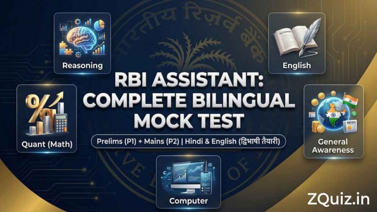 RBI Assistant Syllabus Wise MCQs Bilingual - Reasoning Quant English GA Computer Practice
