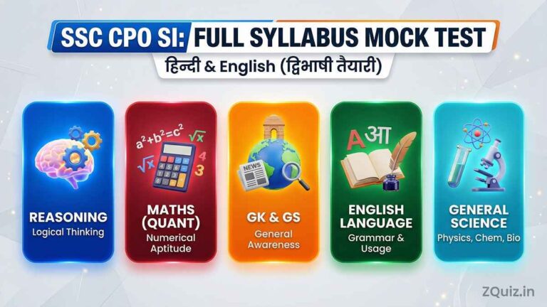 SSC CPO SI MCQ Practice Set in Hindi and English - Reasoning Maths GK GS English and Science