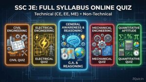 SSC JE Online Quiz Practice Set in Hindi and English - Reasoning GK Civil Electrical Mechanical Engineering