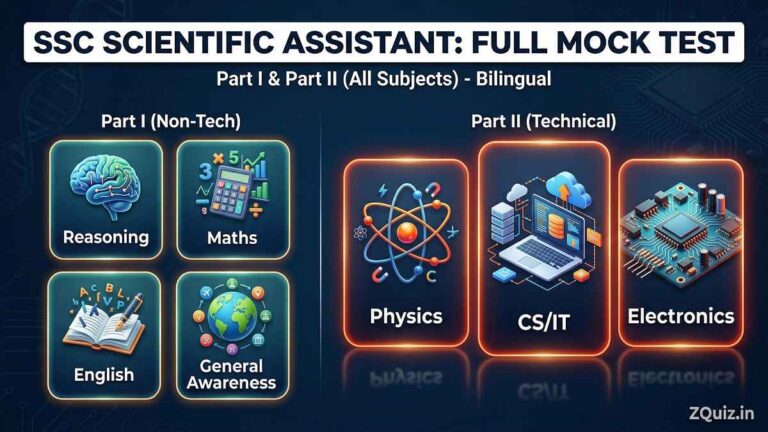 SSC Scientific Assistant Practice Set in Hindi and English - Part I & II All Subjects Reasoning Maths English GK Physics CS IT Electronics