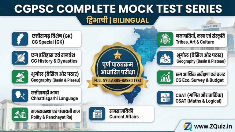 CGPSC GK GS Practice Quiz, CGPSC Full Mock Test, CGPSC Syllabus MCQs