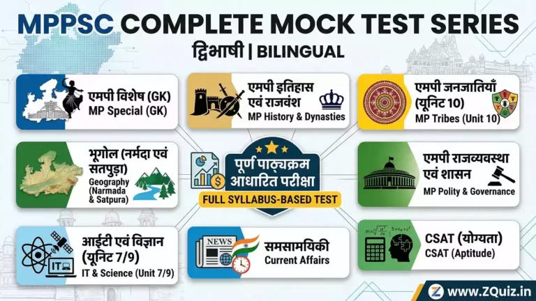 MPPSC GK GS Quiz Bilingual Practice Set, MPPSC Full Mock Test