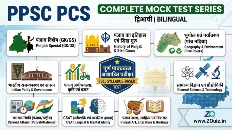 Punjab PPSC PCS Bilingual GS Quiz, PPSC PCS Full Mock Test